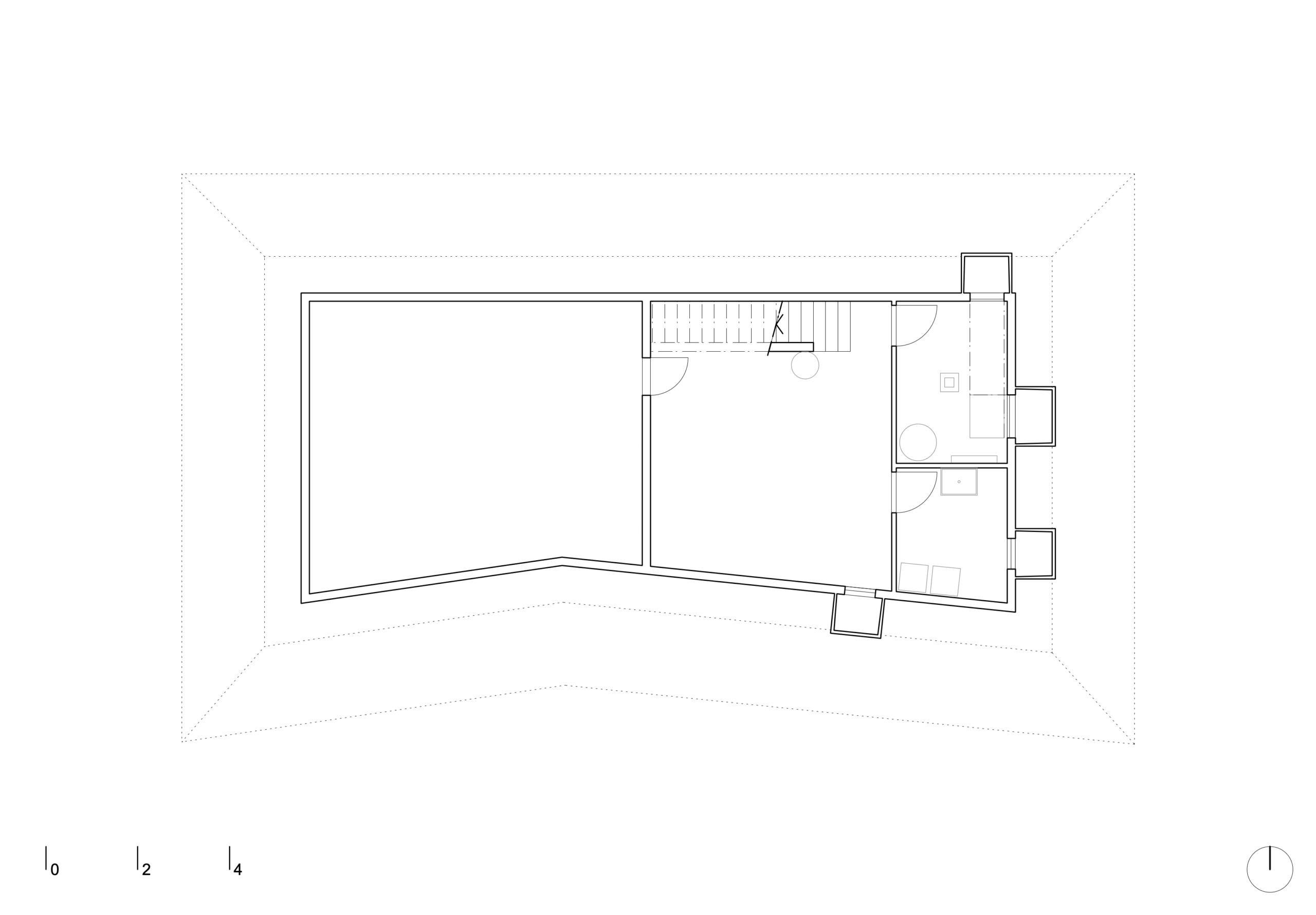 plan du sous-sol, local technique avec pompe à chaleur, chauffage efficient, panneaux solaire, isolation moderne, cave et buanderie, construction enterrée, architecte Saint-Léonard